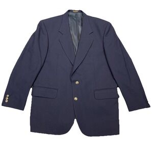 Oscar de La Renta Sports Coat Men s 42R Navy Blazer Metal Buttons Suit Jacket